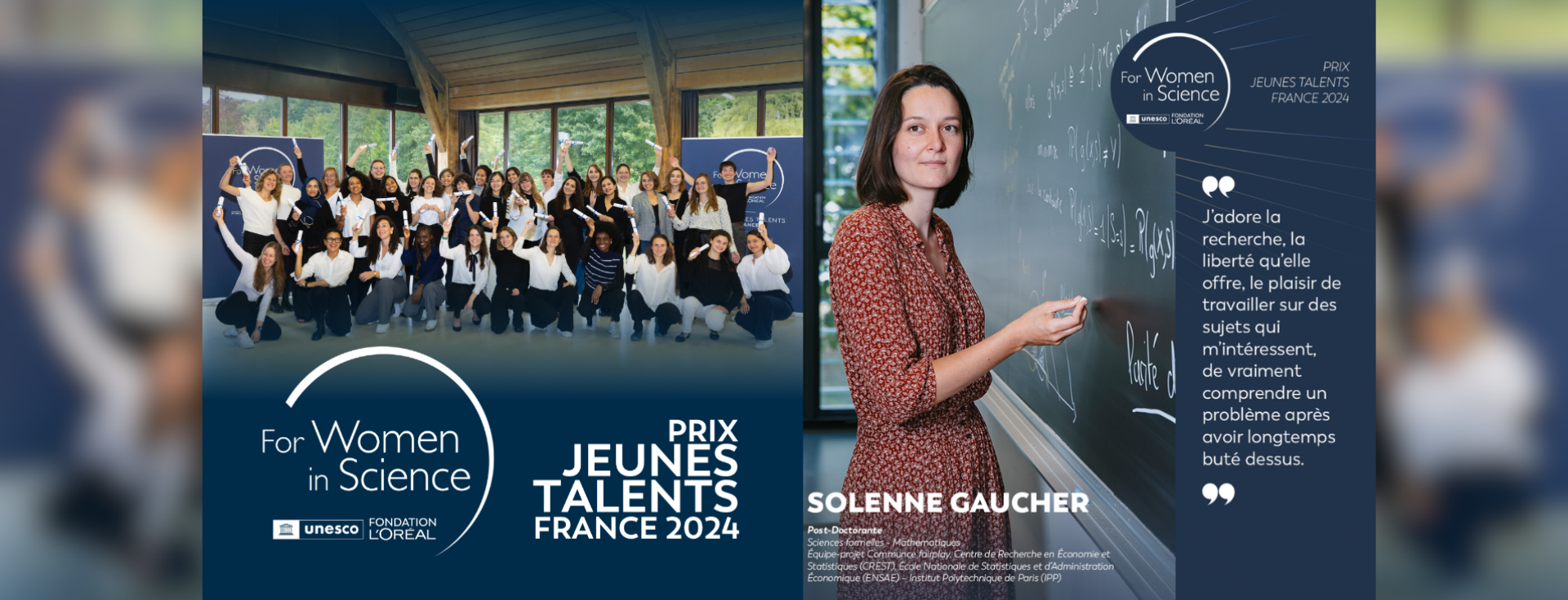 Solenne Gaucher, lauréate du Prix Jeunes Talents L'Oréal-UNESCO, pour les Femmes et la Science 2024